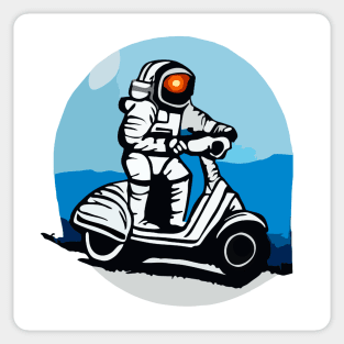 Cosmonaut on a scooter Sticker